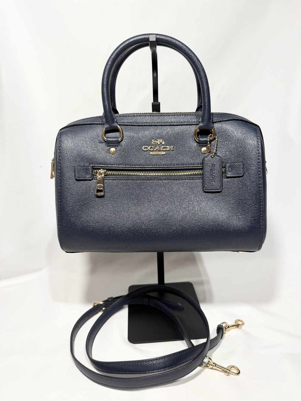 Coach Rowan Satchel Bag Navy Blue